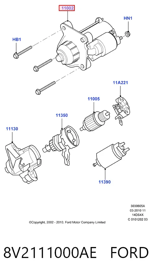 Стартер 8V2111000AE Ford