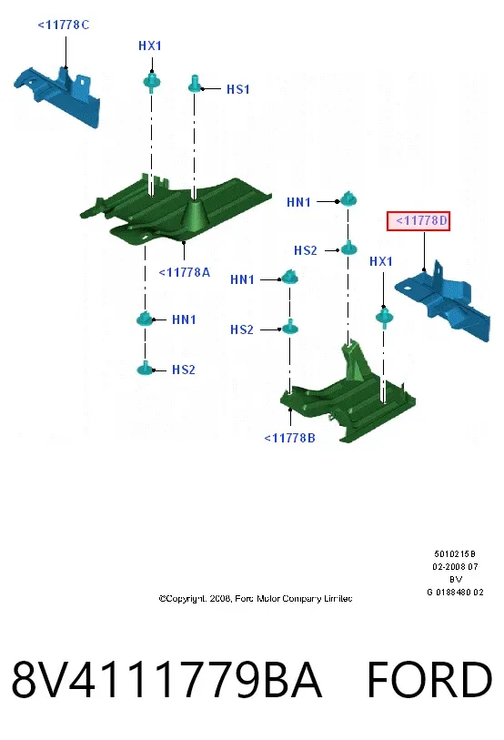 Левый дефлектор радиатора 8V4111779BA Ford
