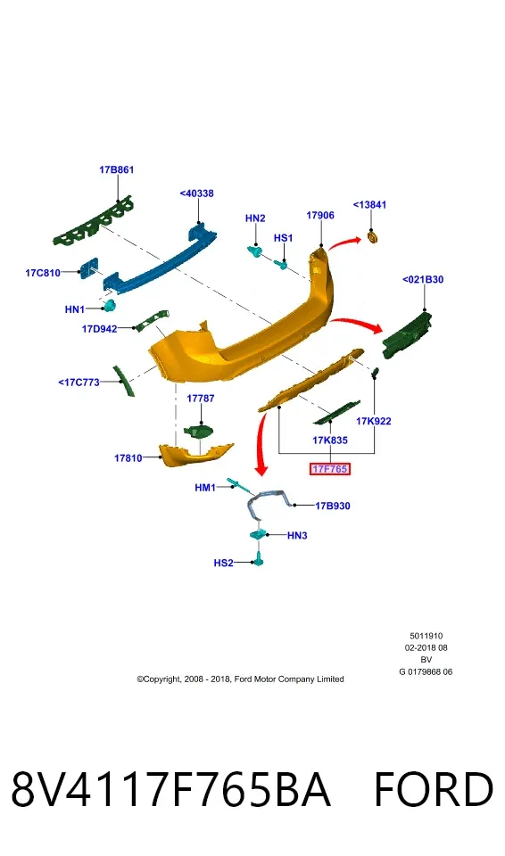  8V4117F765BA Ford