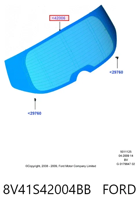Стекло багажника двери 3/5-й задней (ляды) 8V41S42004BB Ford