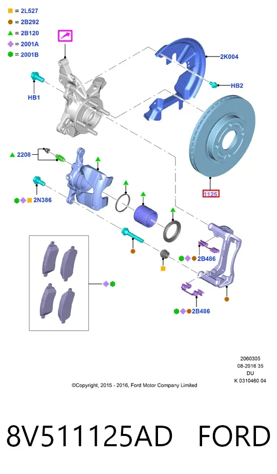 Передние тормозные диски 8V511125AD Ford