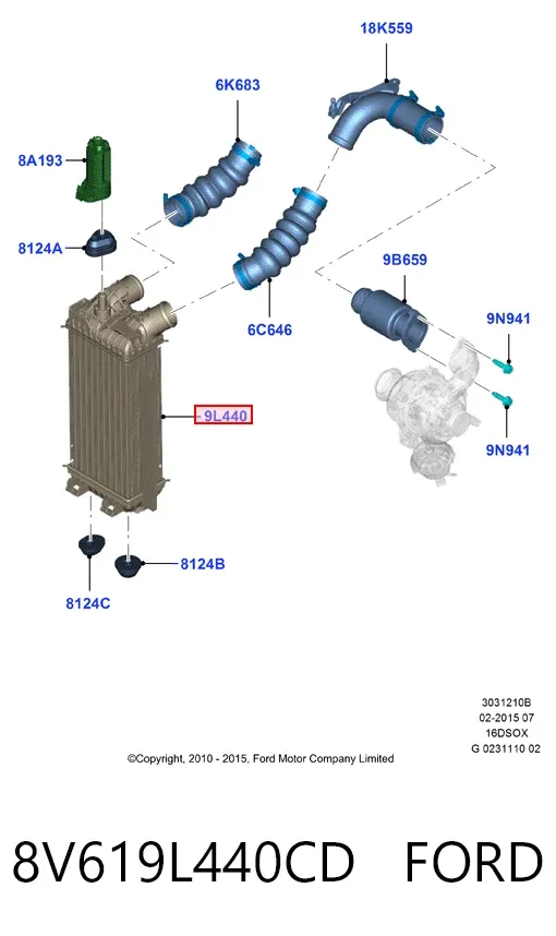 Интеркулер 8V619L440CD Ford