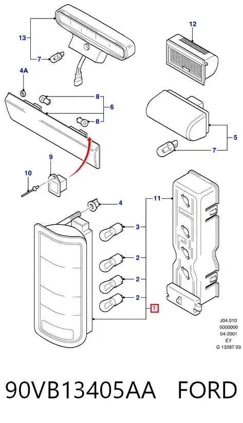 Фонарь задний левый 90VB13405AA Ford