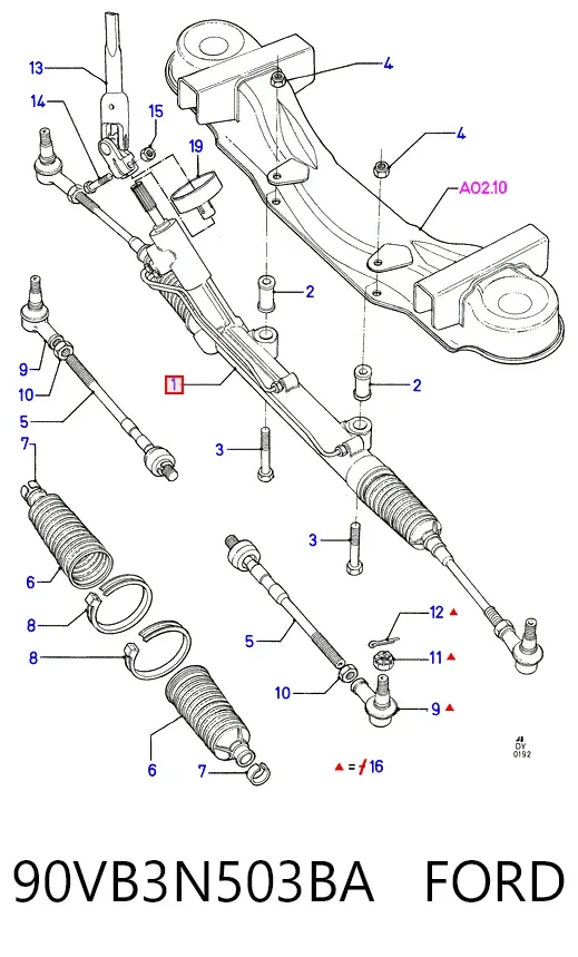 Рулевая рейка 90VB3N503BA Ford