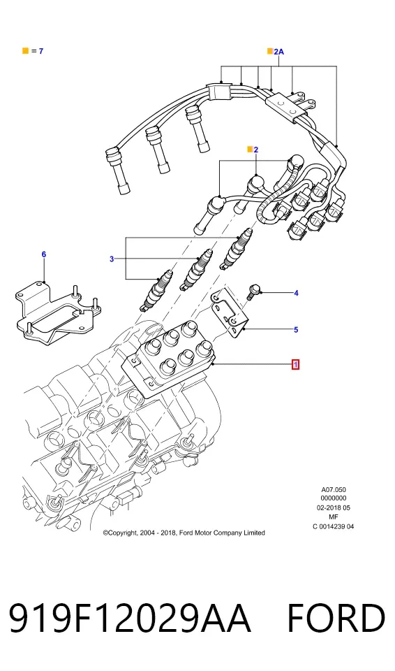 Катушка зажигания 919F12029AA Ford
