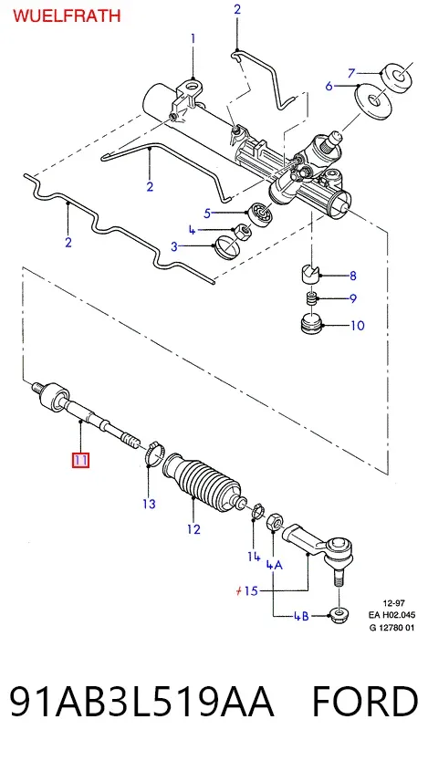 Рулевая тяга 91AB3L519AA Ford