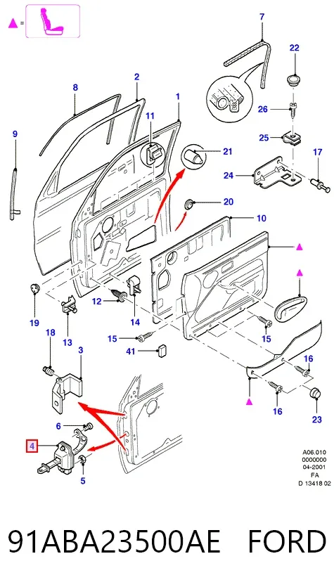 Ограничитель двери 91ABA23500AE Ford