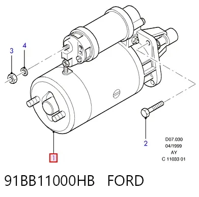 Стартер 91BB11000HB Ford