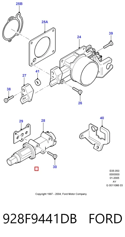 Прокладка впускного коллектора верхняя 928F9441DB Ford