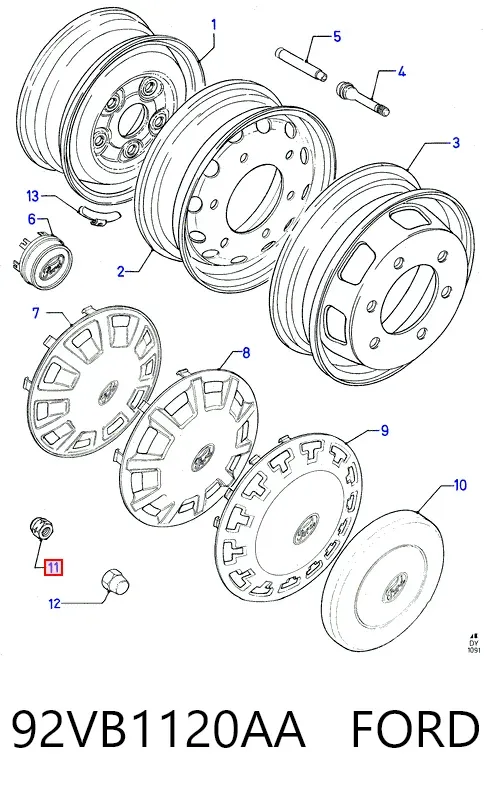 Гайки колесные 92VB1120AA Ford