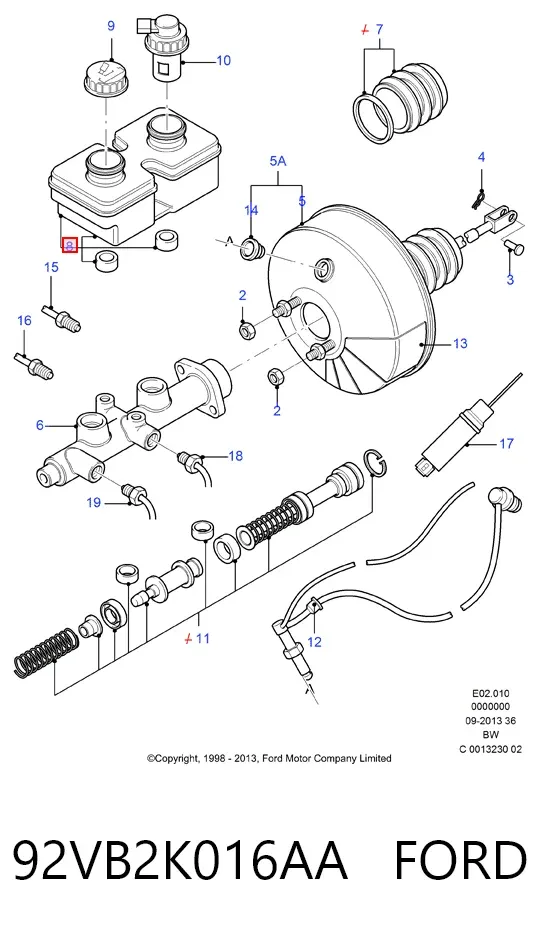 Бачок тормозной 92VB2K016AA Ford