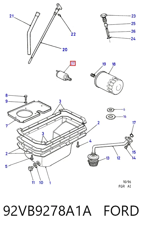 Датчик давления масла 92VB9278A1A Ford