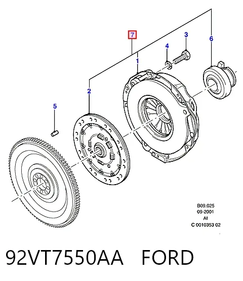 Диск сцепления 92VT7550AA Ford