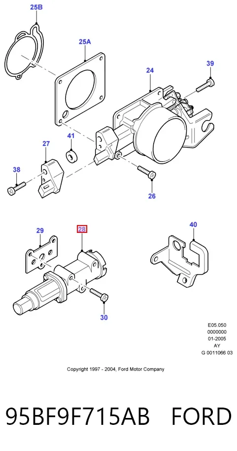 Регулятор холостого хода 95BF9F715AB Ford