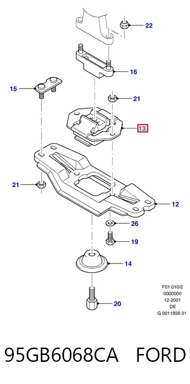Передняя опора двигателя 95GB6068CA Ford