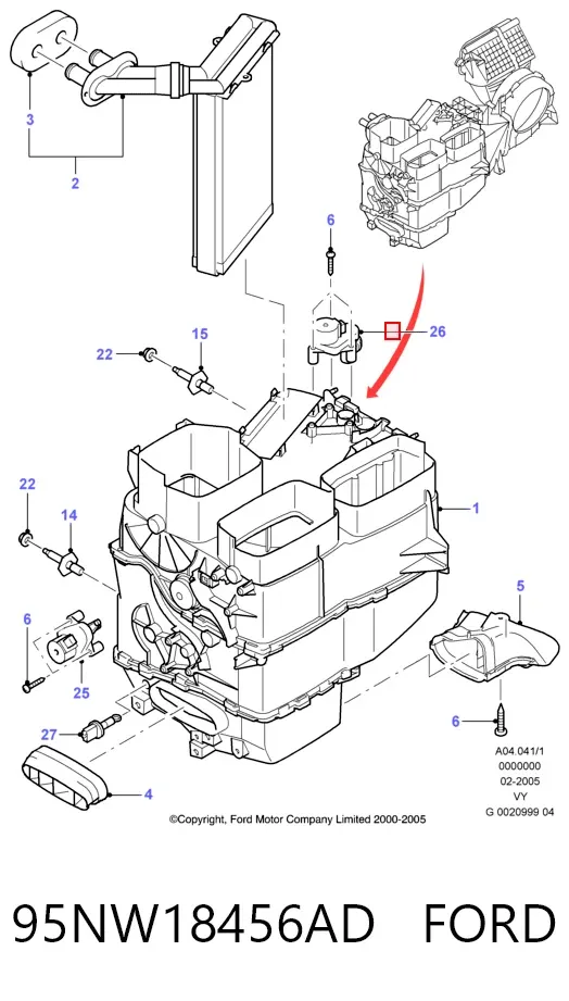 Вентилятор печки 95NW18456AD Ford