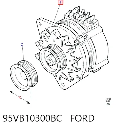 Генератор 95VB10300BC Ford