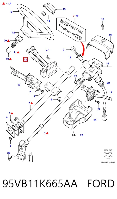 Правый подрулевой переключатель 95VB11K665AA Ford