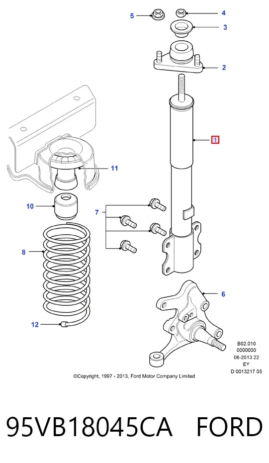 Амортизатор передний 95VB18045CA Ford
