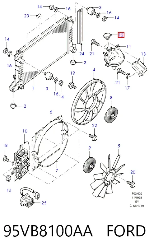 Крышка расширительного бачка 95VB8100AA Ford