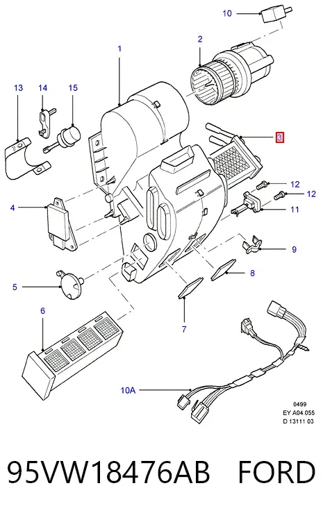Радиатор печки 95VW18476AB Ford