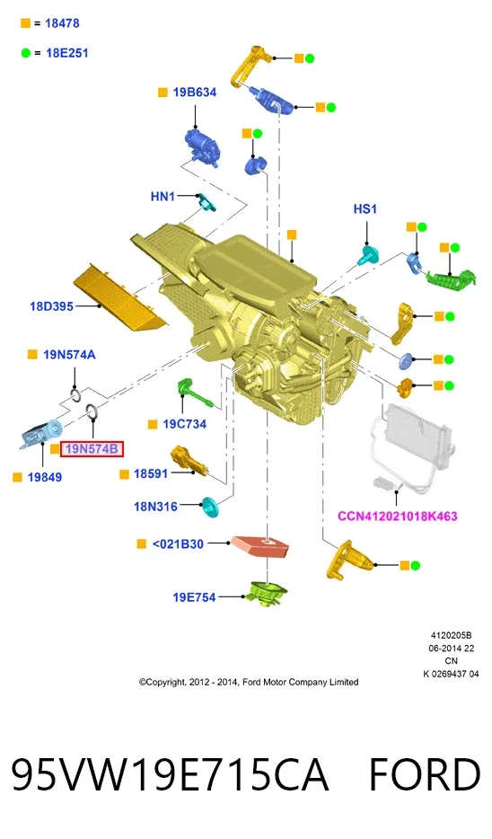  95VW19E715CA Ford