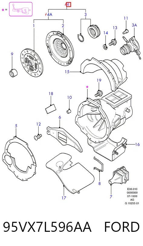 Сцепление 95VX7L596AA Ford