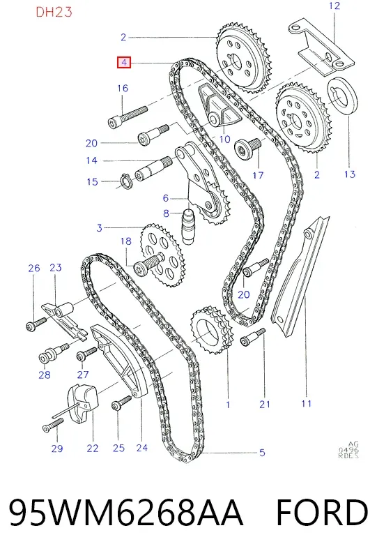Цепь ГРМ 95WM6268AA Ford