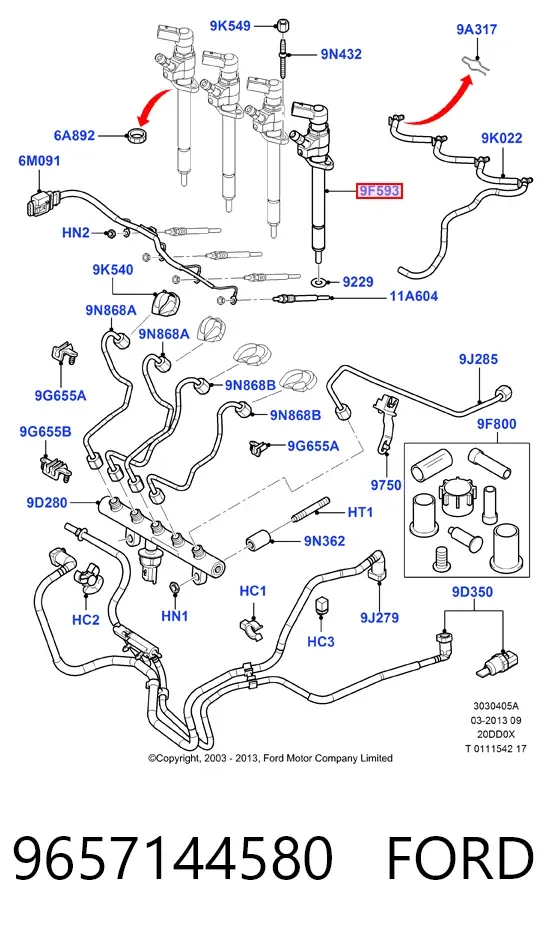 Топливные форсунки 9657144580 Ford