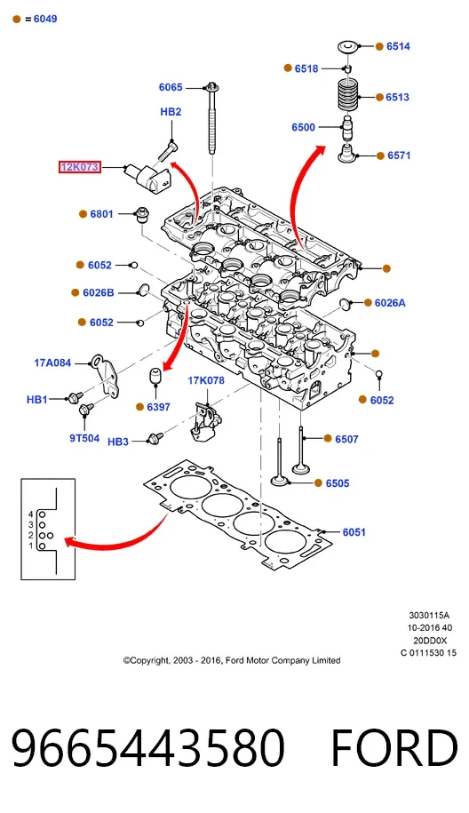Датчик распредвала 9665443580 Ford