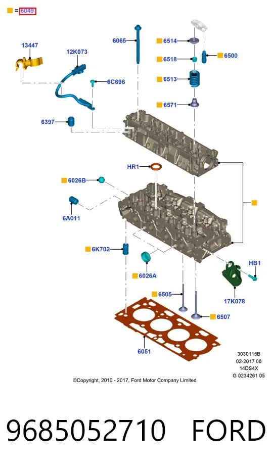 ГБЦ 9685052710 Ford
