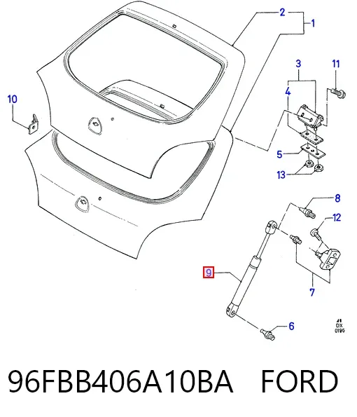 Амортизатор багажника 96FBB406A10BA Ford