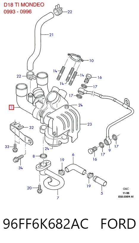 Турбина 96FF6K682AC Ford