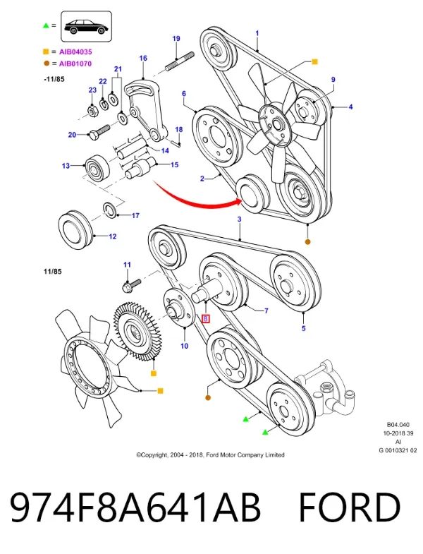 Кронштейн вискомуфты системы охлаждения опорный 974F8A641AB Ford