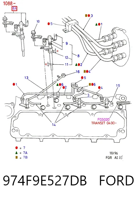 Топливные форсунки 974F9E527DB Ford