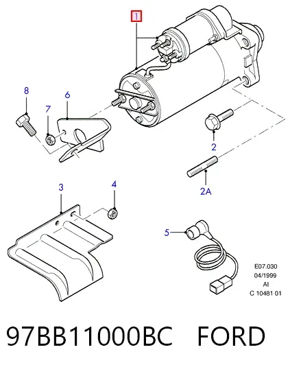 Стартер 97BB11000BC Ford