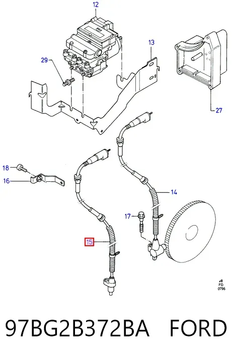 Датчик АБС задний 97BG2B372BA Ford