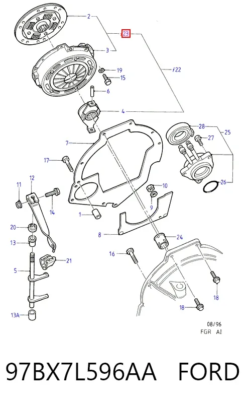 Сцепление 97BX7L596AA Ford