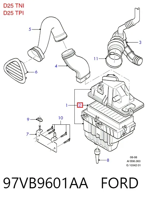 Воздушный фильтр 97VB9601AA Ford