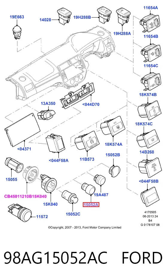Прикуриватель 98AG15052AC Ford