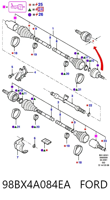 Пыльник ШРУСа наружный 98BX4A084EA Ford