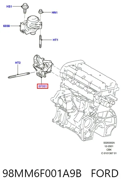  98MM6F001A9B Ford