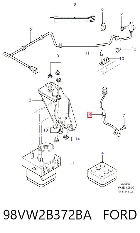 Датчик АБС передний 98VW2B372BA Ford