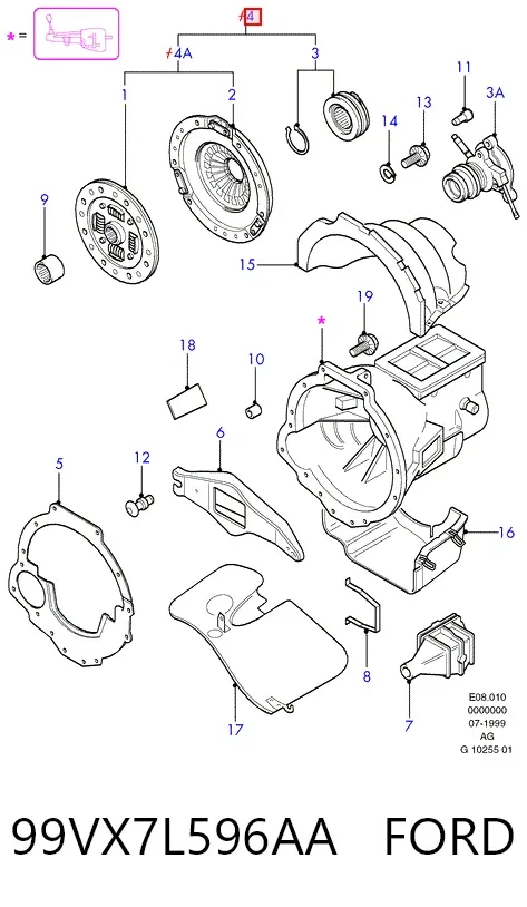 Сцепление 99VX7L596AA Ford