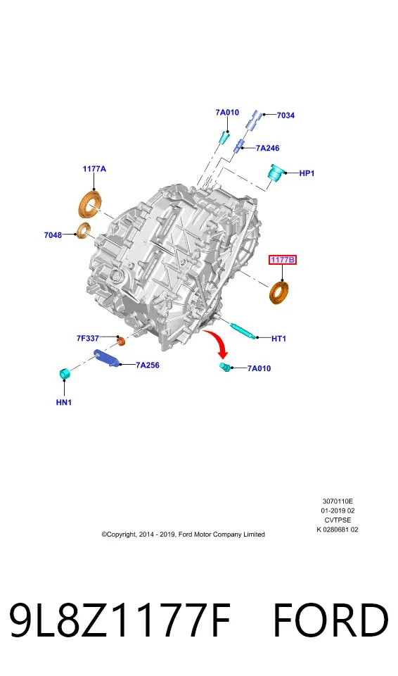 Левый сальник полуоси 9L8Z1177F Ford