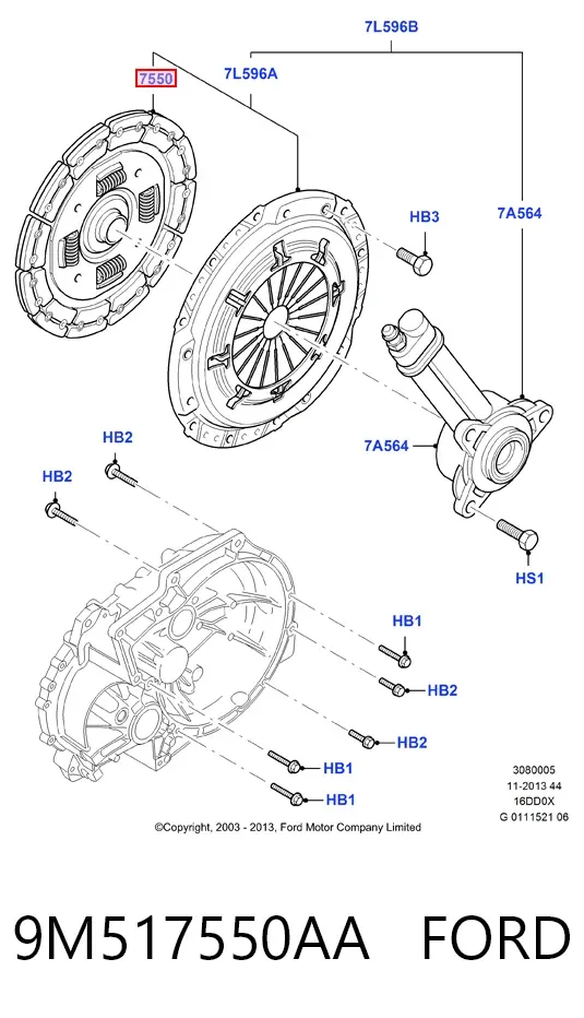 Диск сцепления 9M517550AA Ford