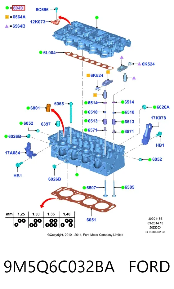 ГБЦ 9M5Q6C032BA Ford