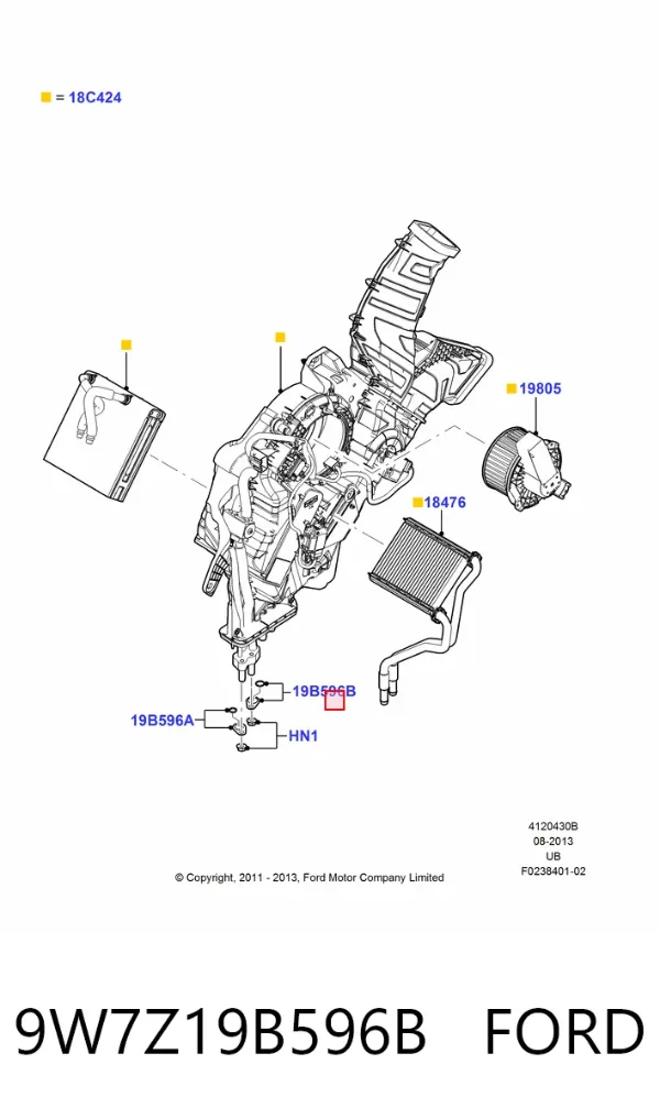 Кольцо уплотнительное шланга компрессора нагнетательного 9W7Z19B596B Ford