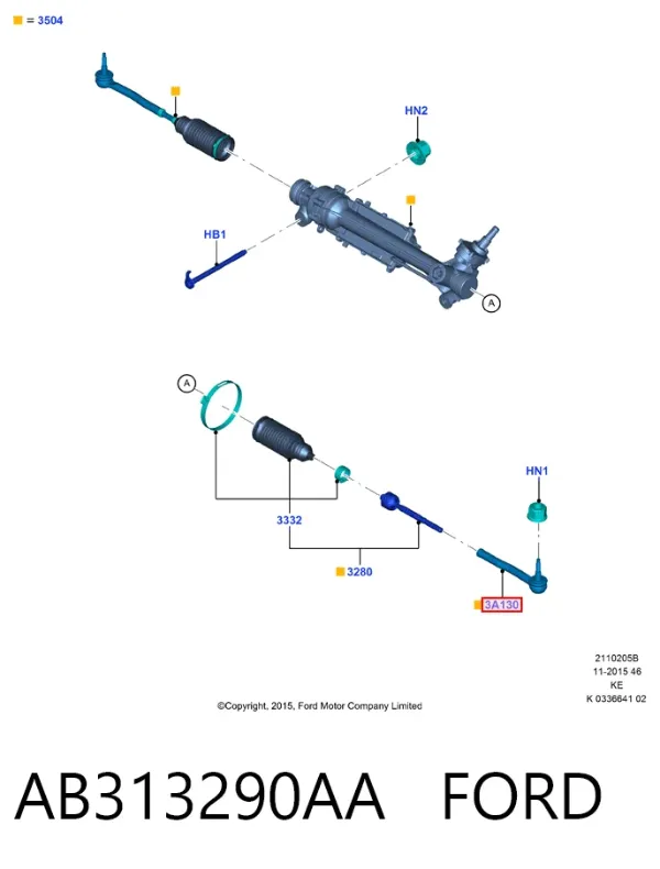 Рулевой наконечник AB313290AA Ford