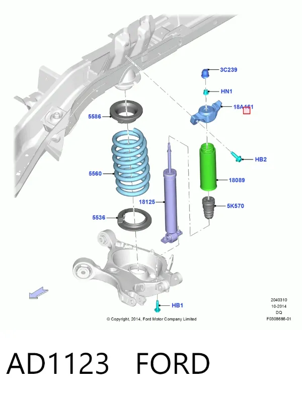 Опора амортизатора заднего AD1123 Ford